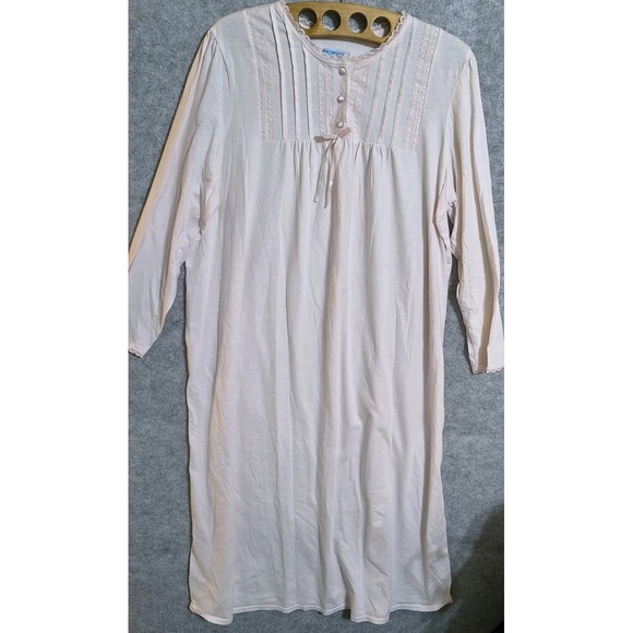 Sonoma Other - Sonoma Women's Nightgown XL Soft Brushed Cotton Algodon Fabric Long Sleeves EUC